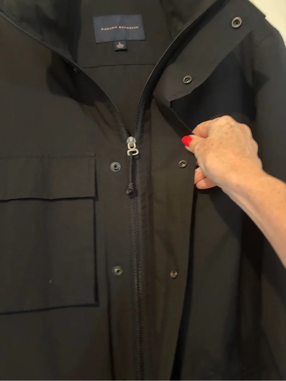 Banana Republic GoreTex Utility Field Jacket Men Black Full Zip Waterproof L - Picture 6 of 10